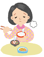 女性食欲低下イラスト